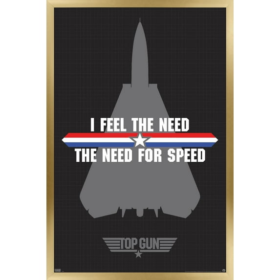 Top Gun - Need for Speed Wall Poster, 14.725" x 22.375", Framed