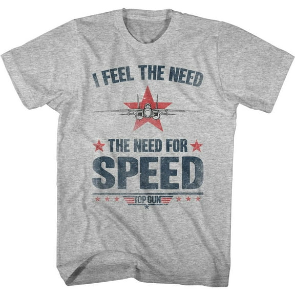 Top Gun Needing Speed Gray Heather Adult T-Shirt 4Xl