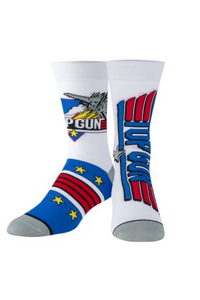 Top Gun F-14 Pilot Retro Movie TV Crew Socks, Size Large