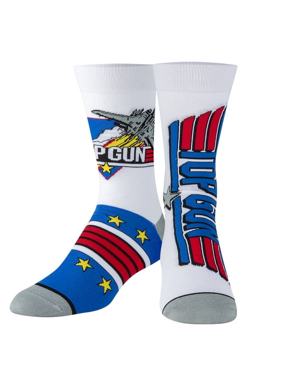Top Gun F-14 Pilot Retro Movie TV Crew Socks, Size Large