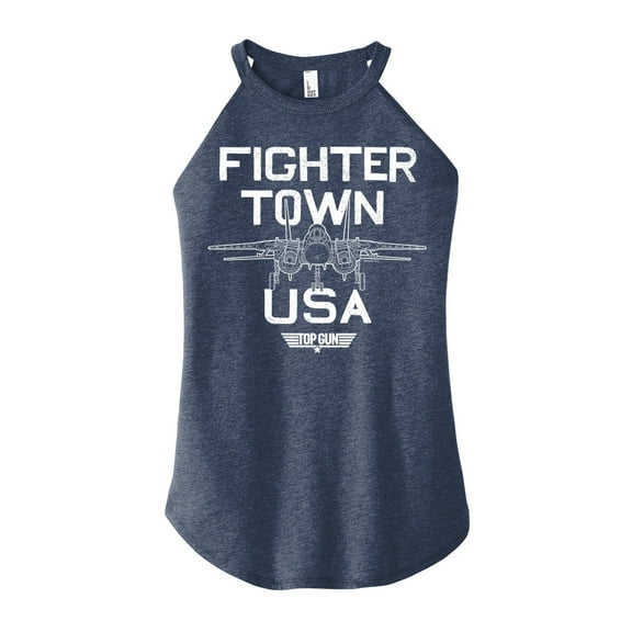 Top Gun - Property Of Fighter Town - Juniors High Neck Tank Top