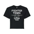 thumbnail image 1 of Top Gun - Property of Fighter Town - Juniors Cropped Cotton Blend T-Shirt, 1 of 5