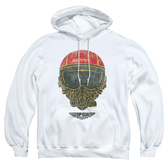Top Gun Rooster Helmet Adult Pull-Over Hoodie, White, Medium