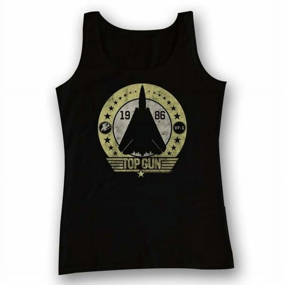 Top Gun STARS AND SUCH-Front Print-Black Adult Sleeveless Tank Top