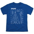 thumbnail image 1 of Top Gun Schematic Unisex Youth T Shirt for Boys and Girls, Royal Blue, Medium, 1 of 2