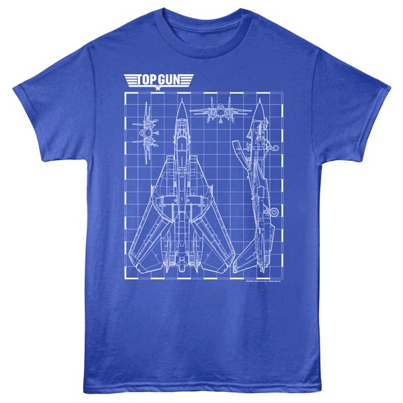 Top Gun Tomcat Schematics Men's T Shirt (Blue, Adult4XL)