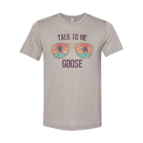 "Top Gun Shirt, Talk To Me Goose TROPICAL, Goose Shirt, Unisex, Soft Bella Tee, Top Gun Lover, Goose And Maverick, Tropical Shirt, Goose Tee, Heather Stone, 2XL"