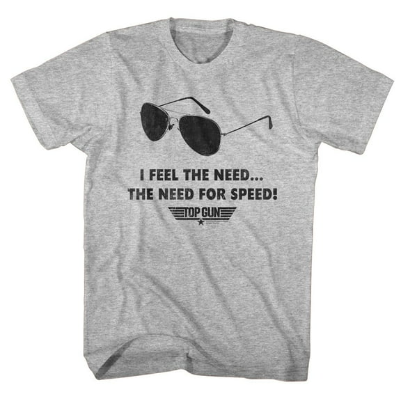 Top Gun Speed Need Gray Heather Adult T-Shirt 4Xl