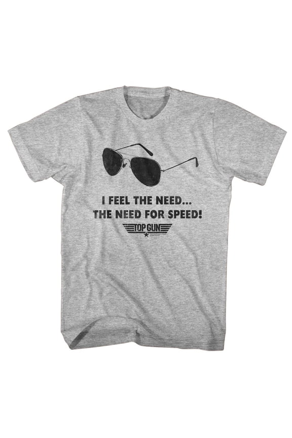 Top Gun Speed Need Gray Heather Adult T-Shirt 4Xl