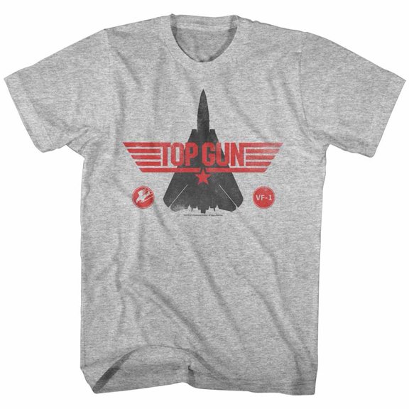 Top Gun TOMCAT-Front Print-Gray Adult Short Sleeves T-Shirt