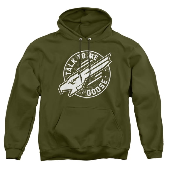 Top Gun Talk to Me Goose Adult Pull-Over Hoodie, Military Green, X-Large