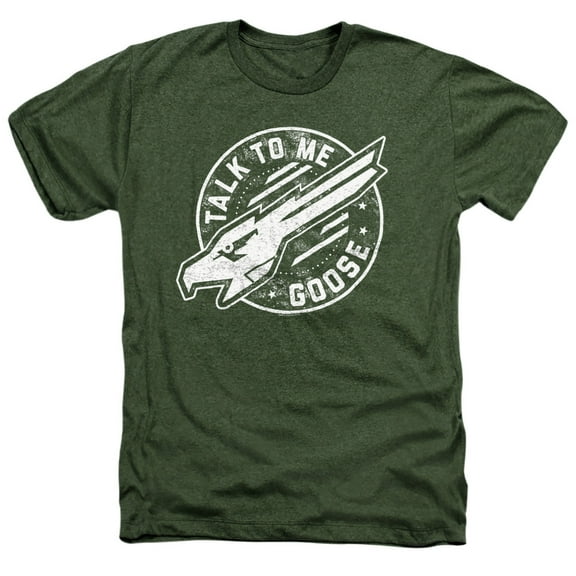 Top Gun Talk to Me Goose Unisex Adult Heather T Shirt, Military Green Heather, Small