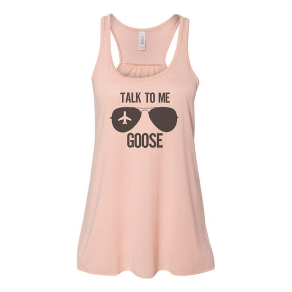 "Top Gun Tank Top, Talk To Me Goose, Racerback Tank Top, Gift For Her, Sublimation, Soft Bella Tank, Workout Tank, Tank Top, Fitness, Health, Peach, EXTRA SMALL"