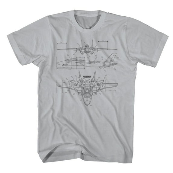Top Gun Technicolor Gray Heather Adult T-Shirt Xl