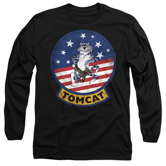 Top Gun Tomcat Logo Unisex Adult Long-Sleeve T Shirt, Black, X-Large