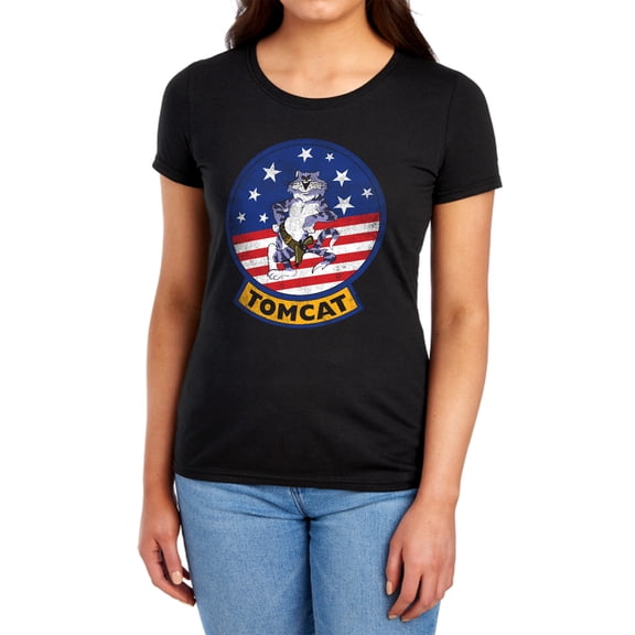 Top Gun Tomcat Logo Women's T Shirt, Black, Small