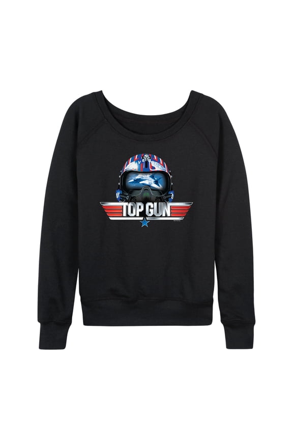 - Top Gun Fighter Jet Logo - Women's Lightweight French Terry Long Sleeve Shirt