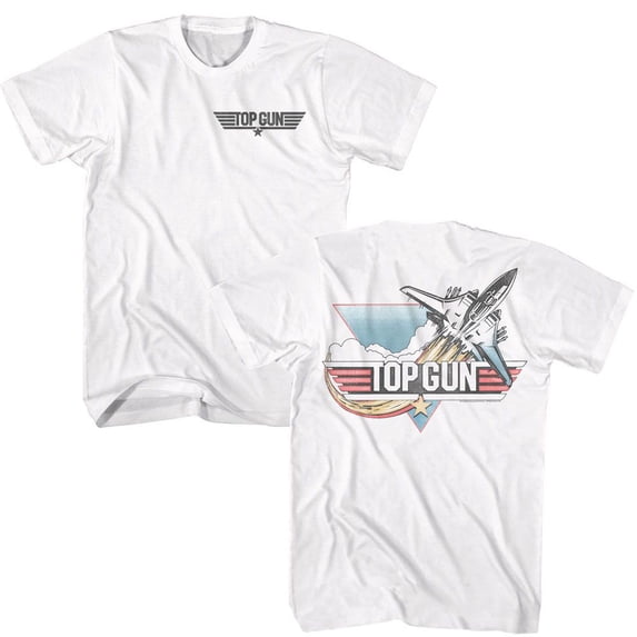 Top Gun Vintage Jet F B White Adult T-Shirt ***F&B*** 3Xl