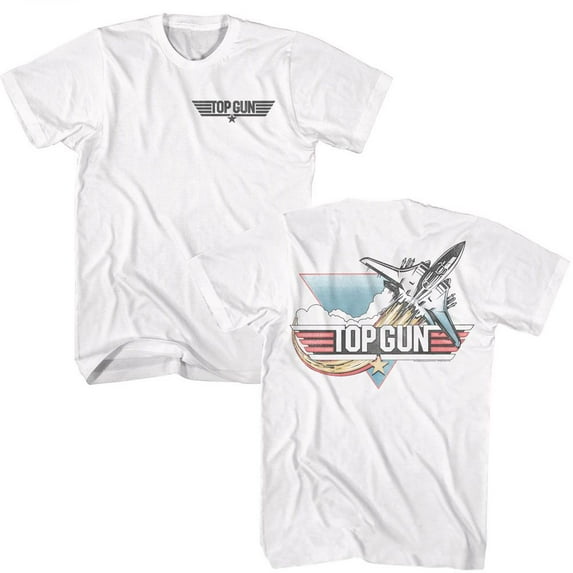 Top Gun Vintage Jet F B White Adult T-Shirt ***F&B*** 4Xl