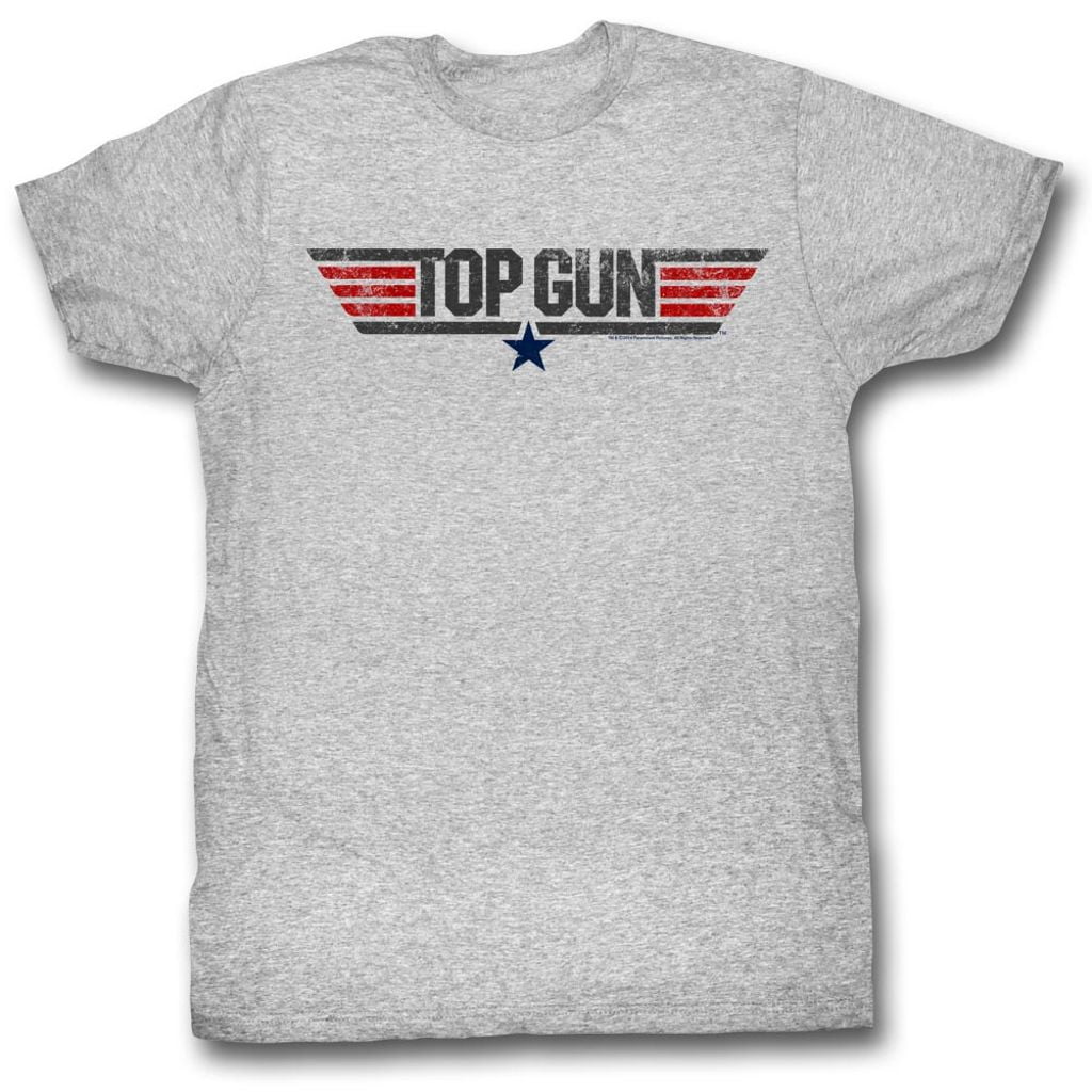 Top Gun Vintage Movie Logo Men's Gray T Shirt 