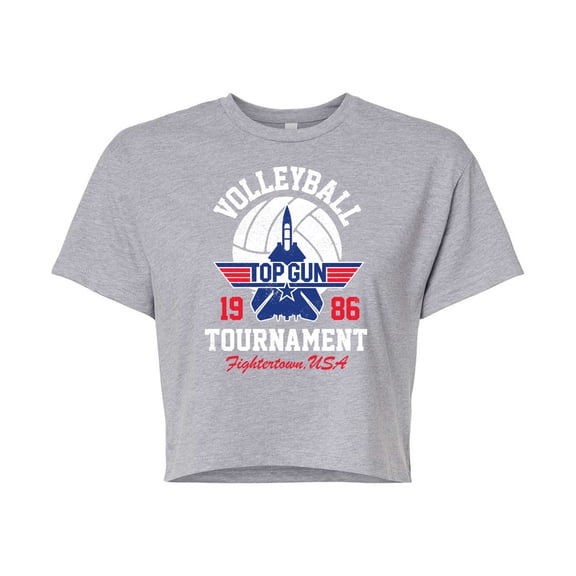 Top Gun - Volleyball Tournament - Juniors Cropped Cotton Blend T-Shirt