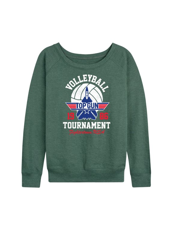 - Volleyball Tournament Women's Lightweight French Terry Wide Neck Long Sleeve Graphic Shirt