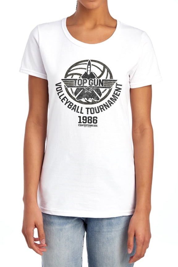 Top Gun Volleyball Women's T Shirt, White, Small