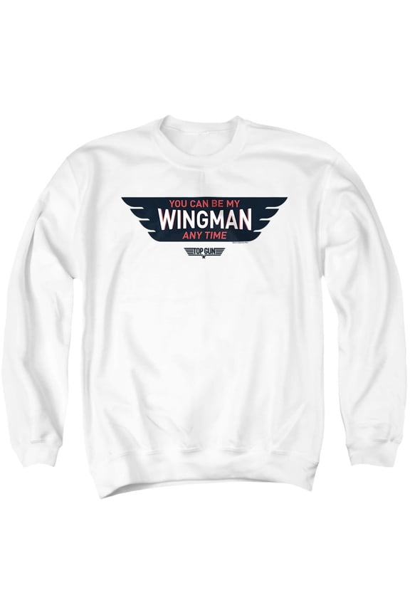 Top Gun Wingman Anytime Unisex Adult Crewneck Sweatshirt, White, X-Large