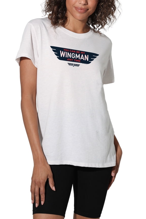 Top Gun Wingman Anytime Women's Loose T-Shirt, White, 2X-Large