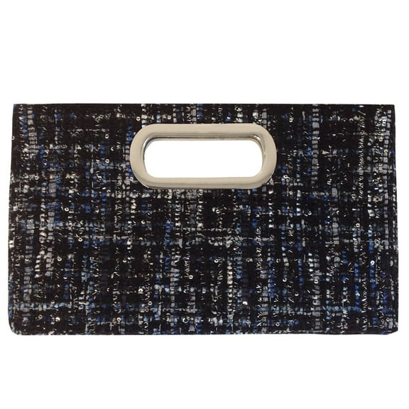 Top Handle Weaved Fabric Clutch