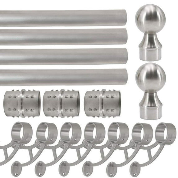 Top Hardware Bar Mount Foot Rail Kit (Custom-Made), Included 1 Brushed Stainless Steel Tubing (32 Ft Length), 2 Bar Mount Foot Rail Bracket, 2 Ball End Cap