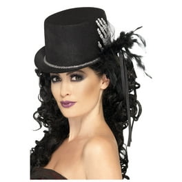 Ladies Deluxe Victorian Top Hat Adult Black Ladies Deluxe Victorian Top Hat Adult Black