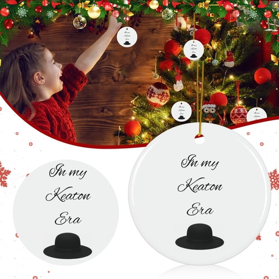 Top Hat Christmas Ornaments/ Ornament Christmas Tree Decoration Acrylic Flat Hanging Bauble With Bowler Hat Movie Fan