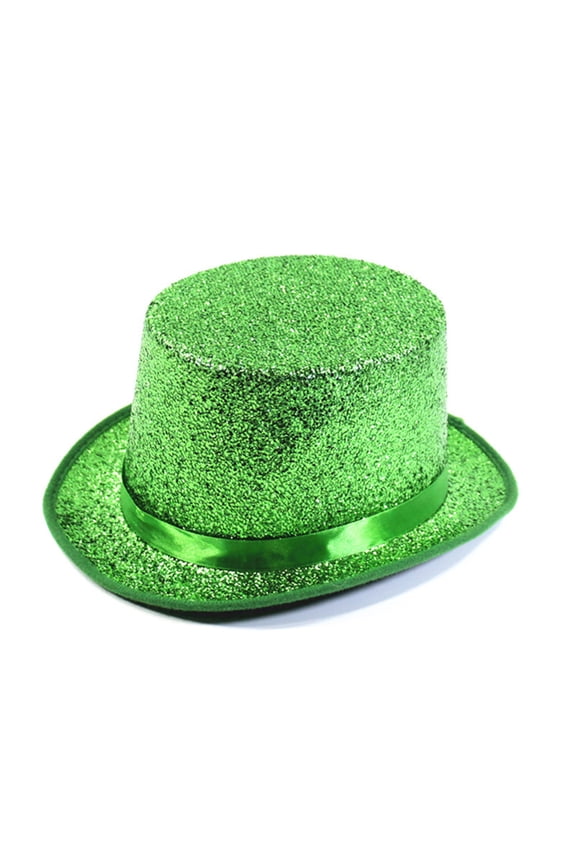Top Hat Costume Shiny Sequin Magician Victorian Hat Dress Up Bowler Cosplay Costume Top Hats for Men Women for Masquerade Green