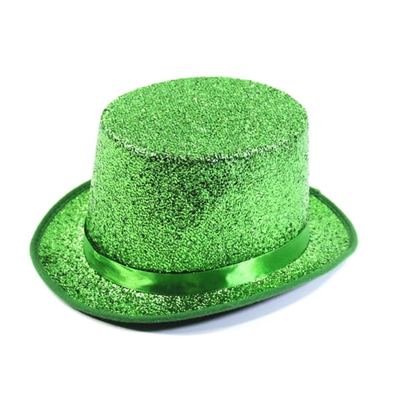 Top Hat Costume Shiny Sequin Magician Victorian Hat Dress Up Bowler Cosplay Costume Top Hats for Men Women for Masquerade Green