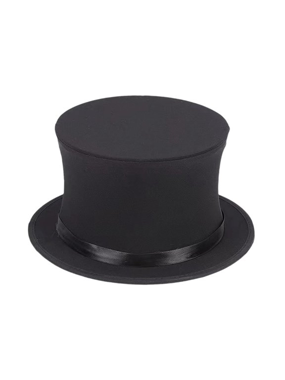 Top Hat Magician Hat Ringmaster Circu Hat Folding Spring Polyester Fits Adults for Halloween Christmas