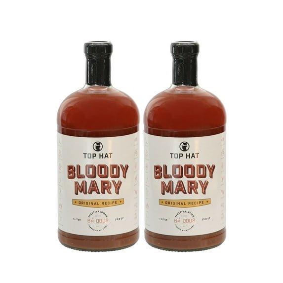 Top Hat Original Bloody Mary Michelada Mix - 2 Pack 1 Liter Glass Bottle