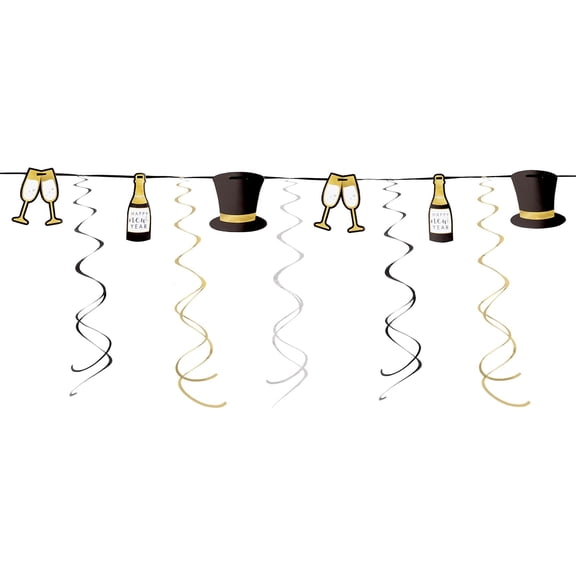 Top Hat & Swirl Garland - 9' | Multicolor | 1 Pc.