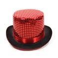 thumbnail image 1 of Top Hat Women Sequin Jazz Dance Party Hats Magician Cosplay Costume Party Accessory for Halloween Performed Red, 1 of 3