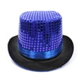 thumbnail image 1 of Top Hat Women Sequin Jazz Dance Party Hats Magician Cosplay Costume Party Accessory for Halloween Performed Royal Blue, 1 of 3