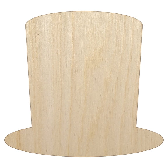 Top Hat Wood Shape Unfinished Piece Cutout Craft DIY Projects - 6.25 Inch Size - 1/8 Inch Thick