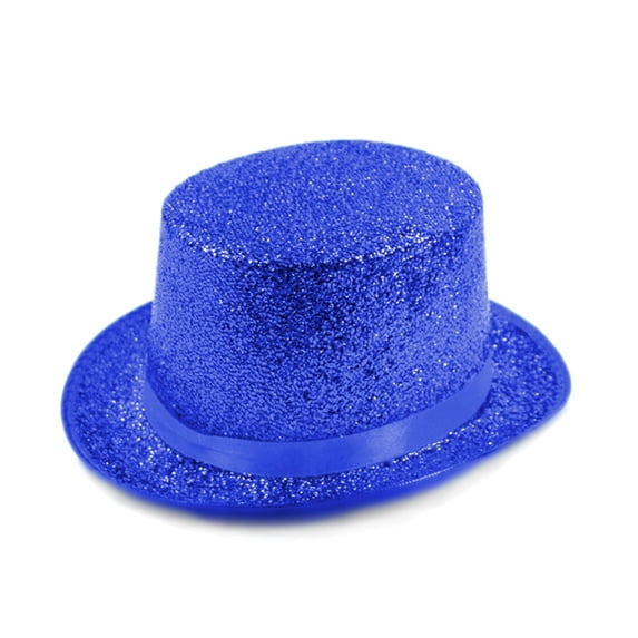 Top Hats for Women Costume Shiny Sequin Magician Victorian Hat Dress Up Bowler Cosplay Performance Hats for Masquerade Party Blue One Size