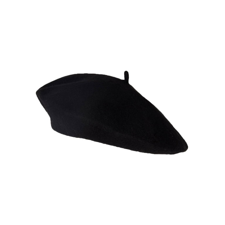Top Headwear 100% Wool Beret Hat Cap Black - Walmart.com