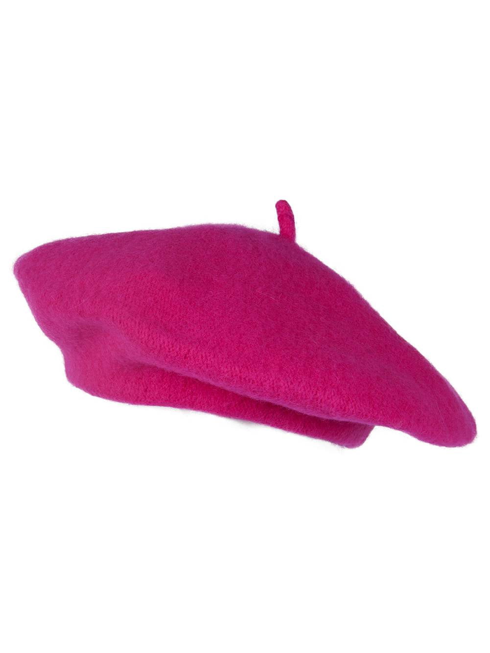 TOP HEADWEAR 100% Wool French Beret, Hot Pink, Medium/Large  display picture 3