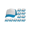 thumbnail image 1 of Top Headwear 12 Pack Dozen Men's Plain Trucker Mesh Cap Blank Hats White/Aqua, 1 of 4