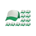 thumbnail image 1 of Top Headwear 12 Pack Dozen Men's Plain Trucker Mesh Cap Blank Hats White/Green, 1 of 4