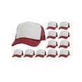 thumbnail image 1 of Top Headwear 12 Pack Dozen Men's Plain Trucker Mesh Cap Blank Hats White/Wine, 1 of 4