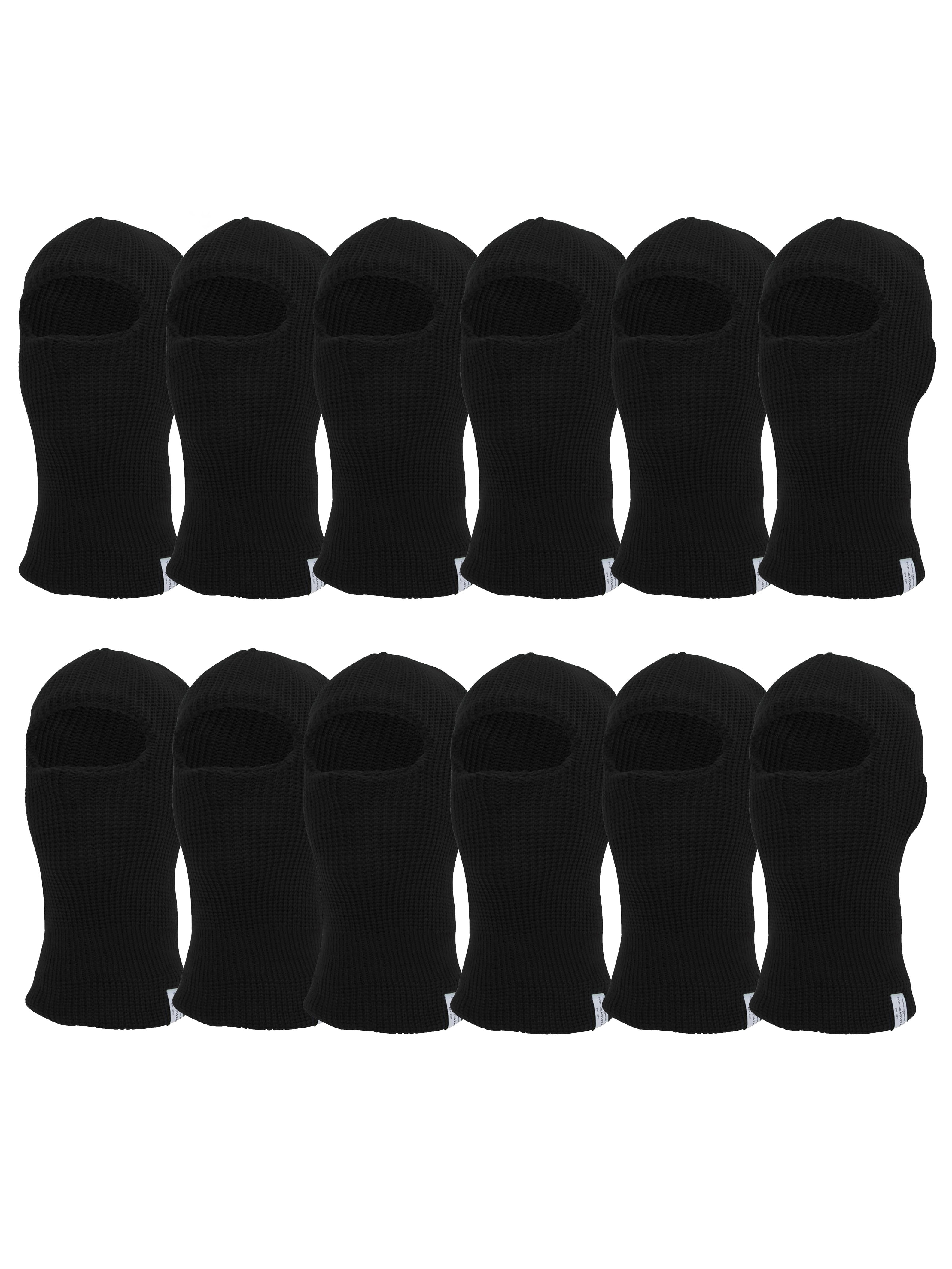 Top Headwear 12 Pack Face Ski Mask 1 Hole Balaclava, Black