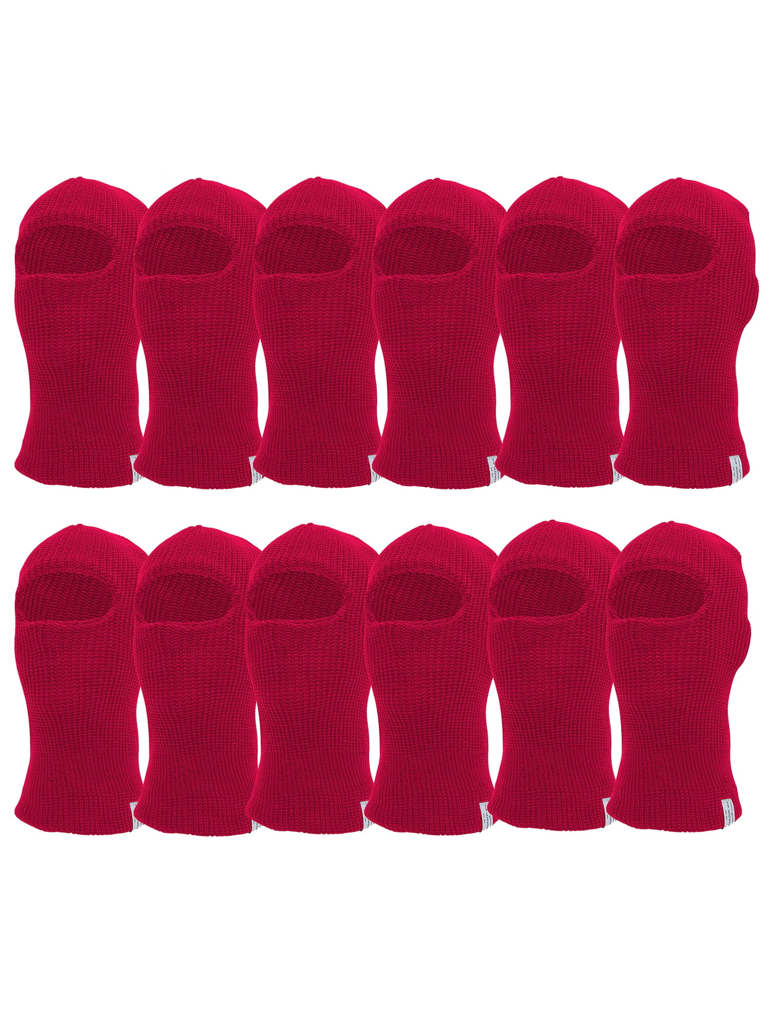 Top Headwear 12 Pack Face Ski Mask 1 Hole Balaclava, Hot Pink