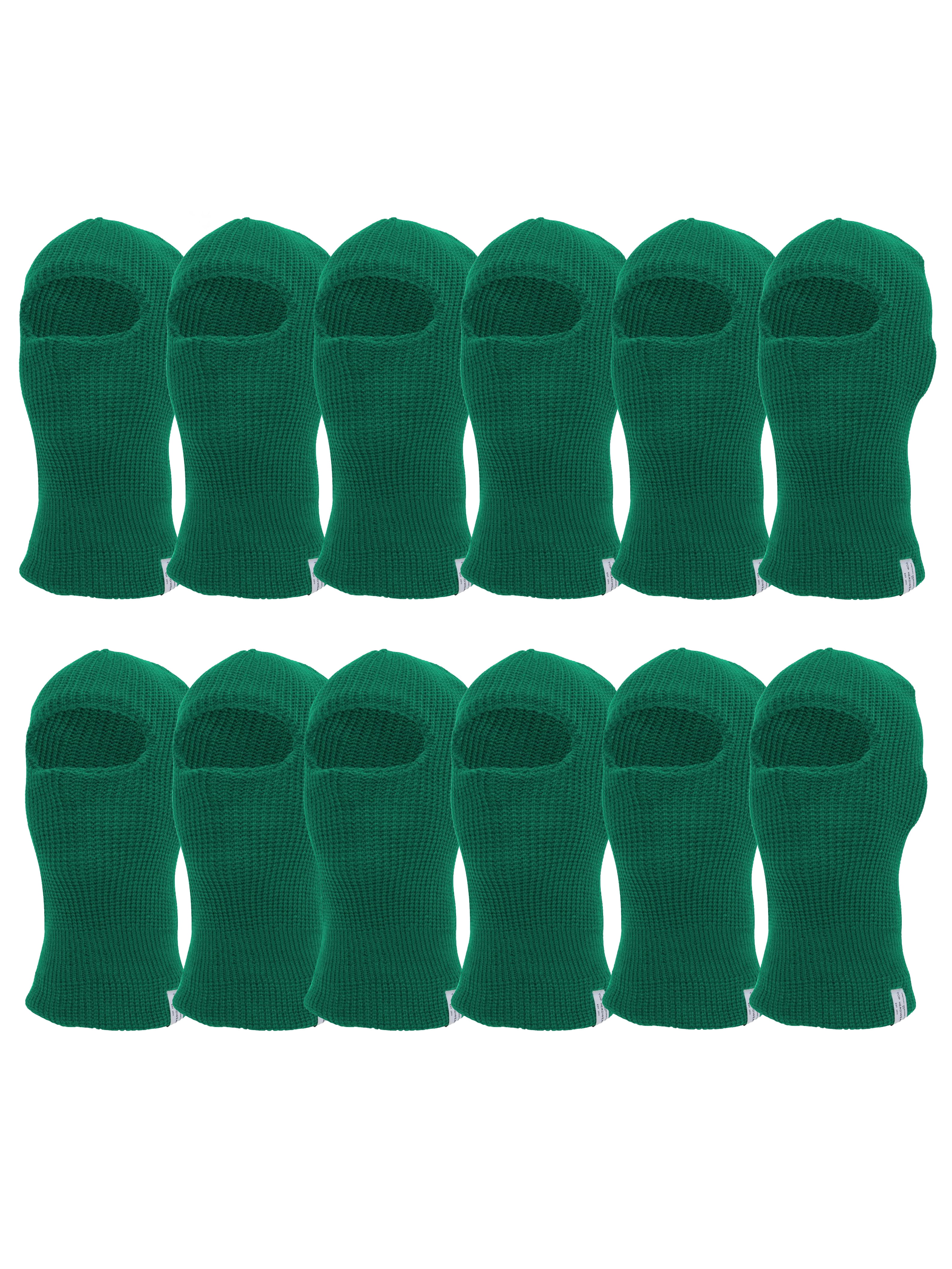 Top Headwear 12 Pack Face Ski Mask 1 Hole Balaclava, Kelly Green